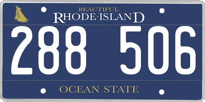 RI license plate 288506