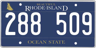 RI license plate 288509
