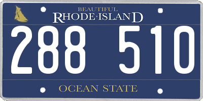 RI license plate 288510