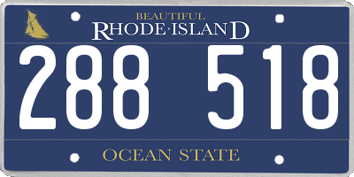 RI license plate 288518