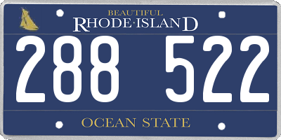 RI license plate 288522