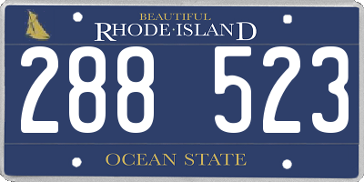 RI license plate 288523