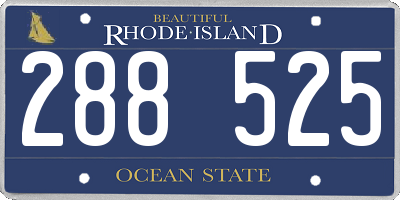 RI license plate 288525