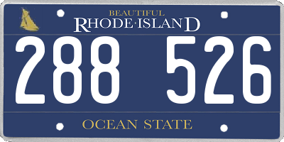 RI license plate 288526