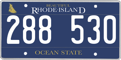 RI license plate 288530