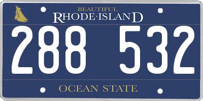 RI license plate 288532