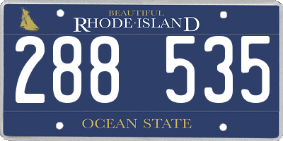 RI license plate 288535