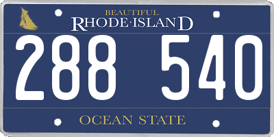 RI license plate 288540