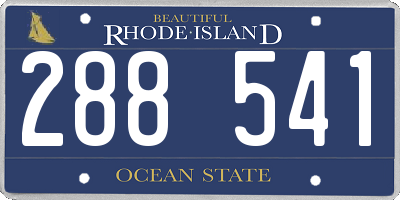 RI license plate 288541
