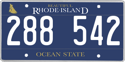 RI license plate 288542