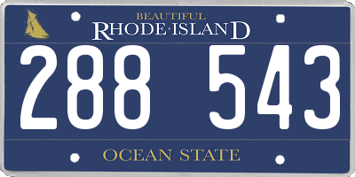 RI license plate 288543