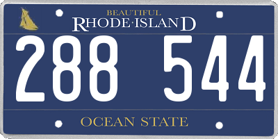 RI license plate 288544