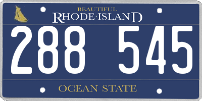 RI license plate 288545