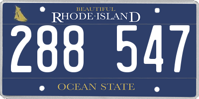 RI license plate 288547