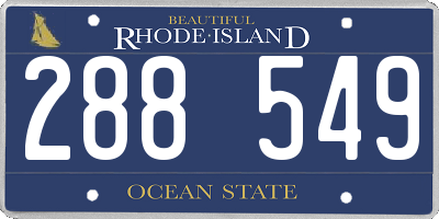 RI license plate 288549