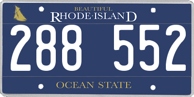 RI license plate 288552