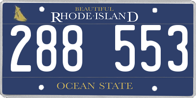 RI license plate 288553