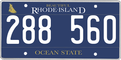 RI license plate 288560