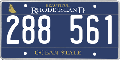 RI license plate 288561