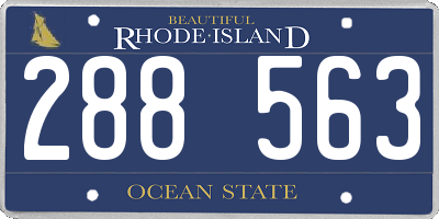 RI license plate 288563