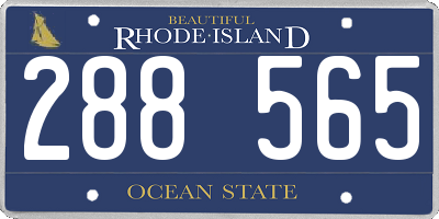 RI license plate 288565