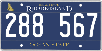 RI license plate 288567