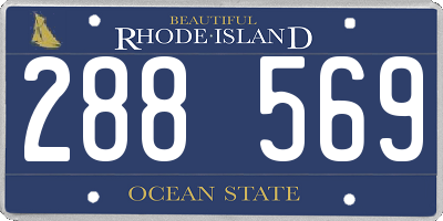 RI license plate 288569