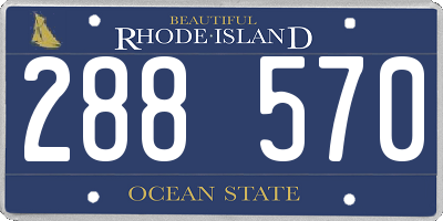 RI license plate 288570