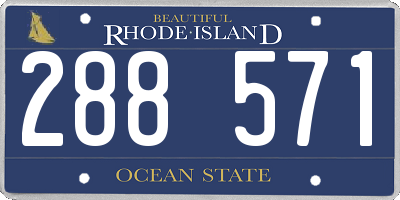 RI license plate 288571