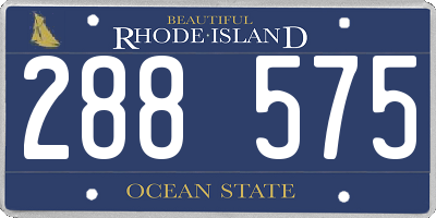 RI license plate 288575