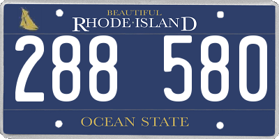 RI license plate 288580