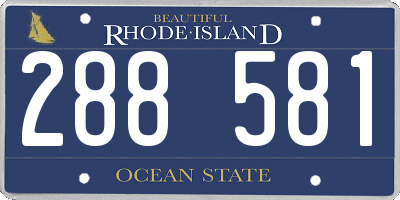 RI license plate 288581