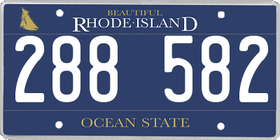 RI license plate 288582