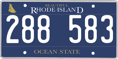 RI license plate 288583