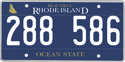 RI license plate 288586