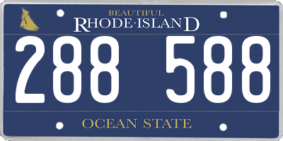 RI license plate 288588