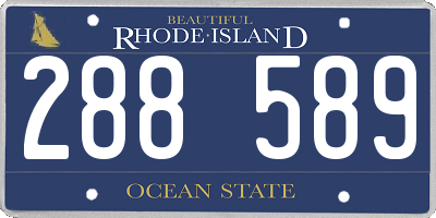 RI license plate 288589