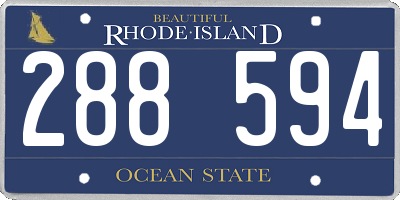 RI license plate 288594