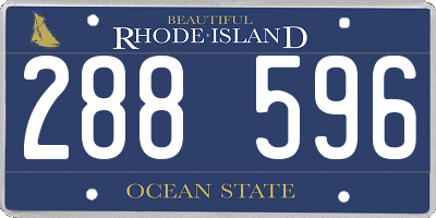 RI license plate 288596