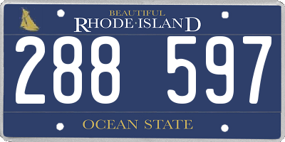 RI license plate 288597