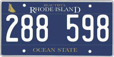 RI license plate 288598