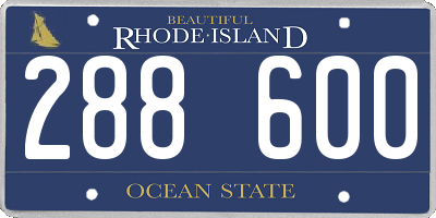 RI license plate 288600