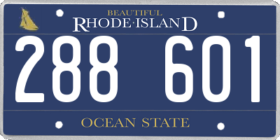 RI license plate 288601