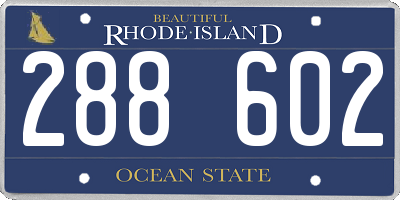 RI license plate 288602