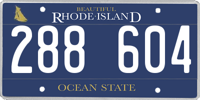 RI license plate 288604