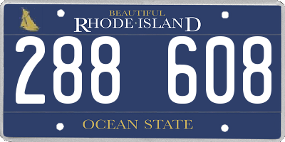 RI license plate 288608