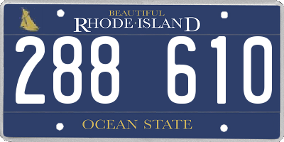RI license plate 288610