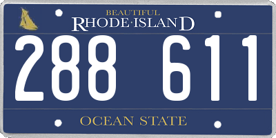RI license plate 288611