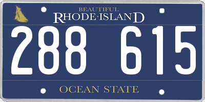 RI license plate 288615