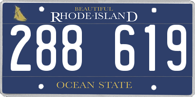 RI license plate 288619